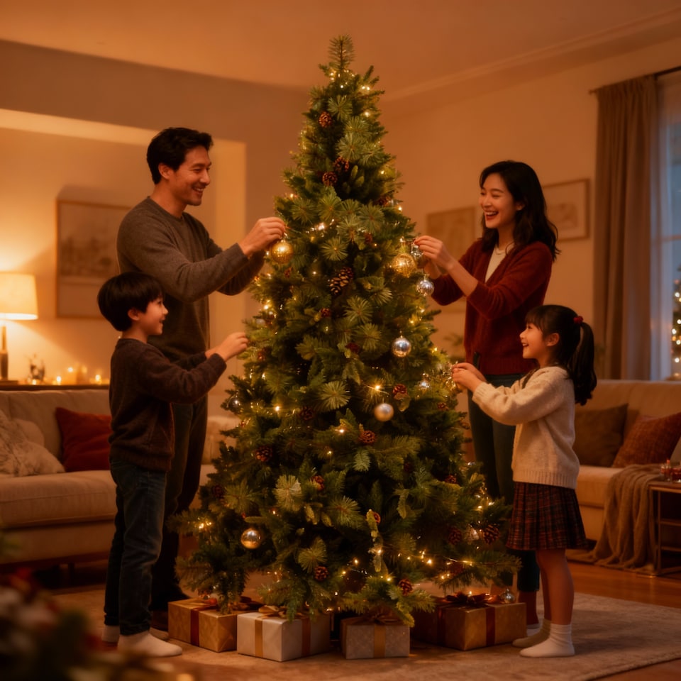 image 1 of 6FT Californian Boulder Bushy Look Luxurious Forest Green Artificial Christmas Tree Pine Cones Hinged Branches | Green | Green