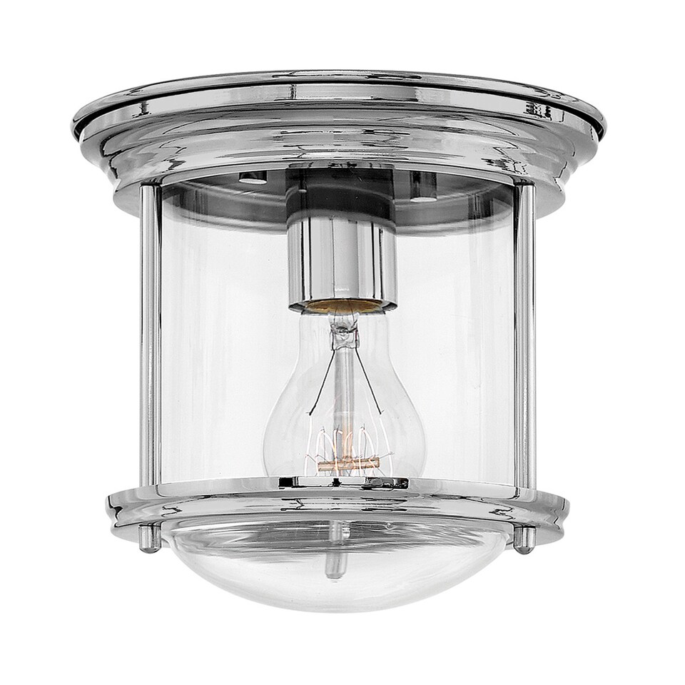 image 1 of Hinkley Hadrian 1 Light Flush Mount Chrome with Glass IP44