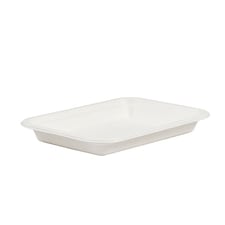 White Compostable Bagasse Chip Takeaway Trays 18cm - Pack of 25