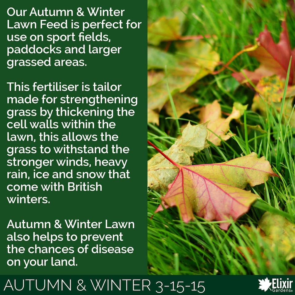 image 1 of Elixir Gardens Autumn & Winter Fertiliser Sports Field, Paddock & Lawn Feed 3-15-15 N.P.K x2kg Bag