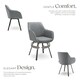 image 3 of Dining Chair Alicon - swivel armchair with padding and continuous backrest | Grey | anthracite | 6