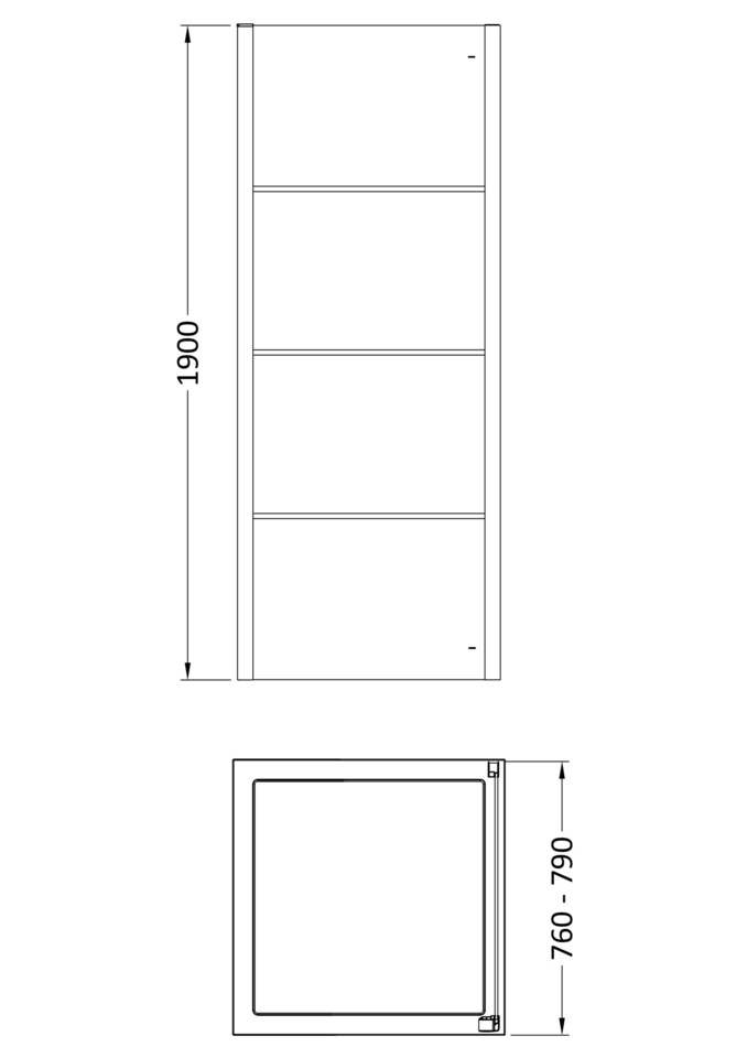 image 1 of Balterley Sonic Toughened Safety Glass Shower Side Panel - Balterley | Black | Matt Black | 1