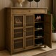image 2 of Large 4 Tier Wooden Shoe Storage Cabinet Organiser Brown Brown | One Size