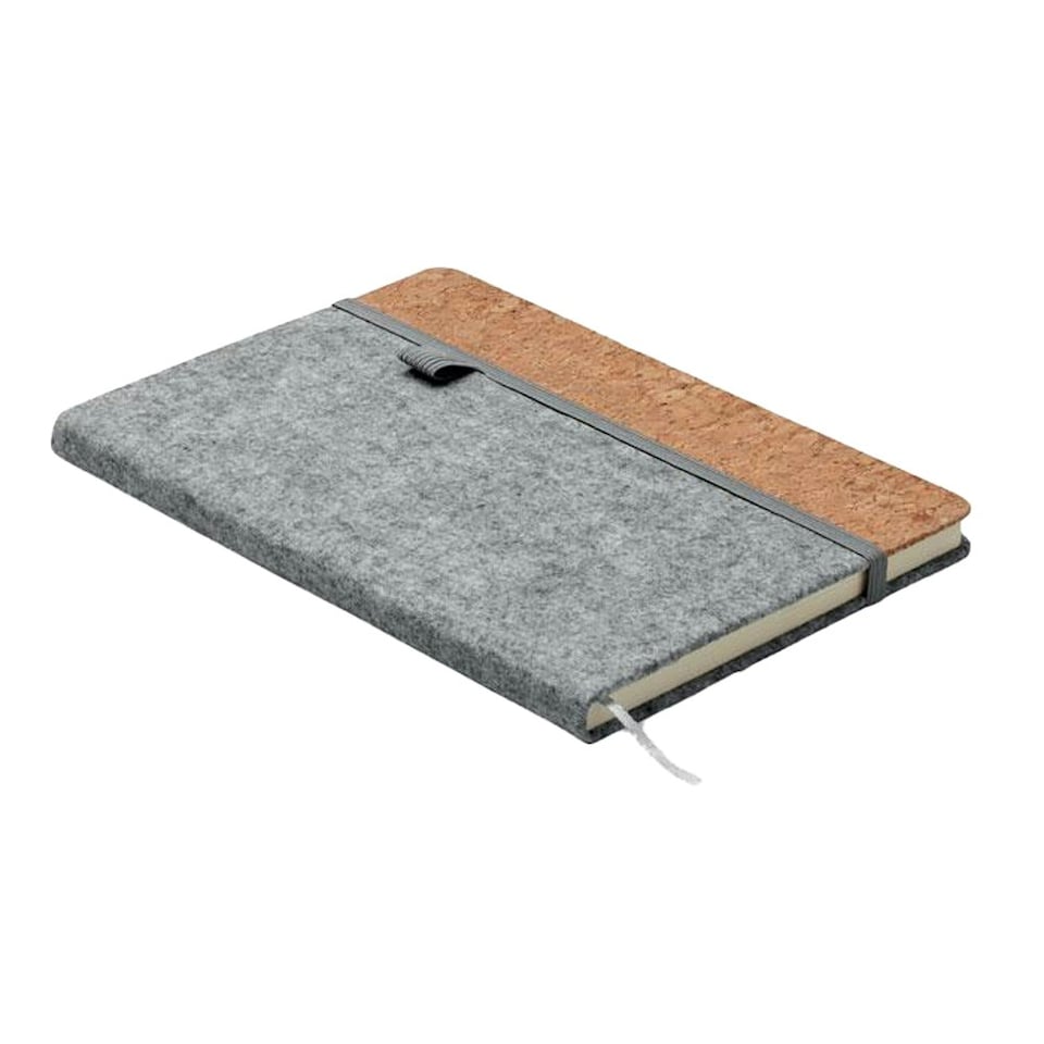 image 1 of MidOcean Corkbook RPET A5 Notebook - Grey - One Size