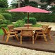 image 1 of Six Seater Circular Table Set with Cushions - W280 x D280 x H98 - Fully Assembled - Burgundy