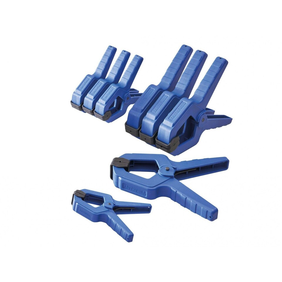 Faithfull Spring Clamp Set, 8 Piece - Multi Colour - One Size