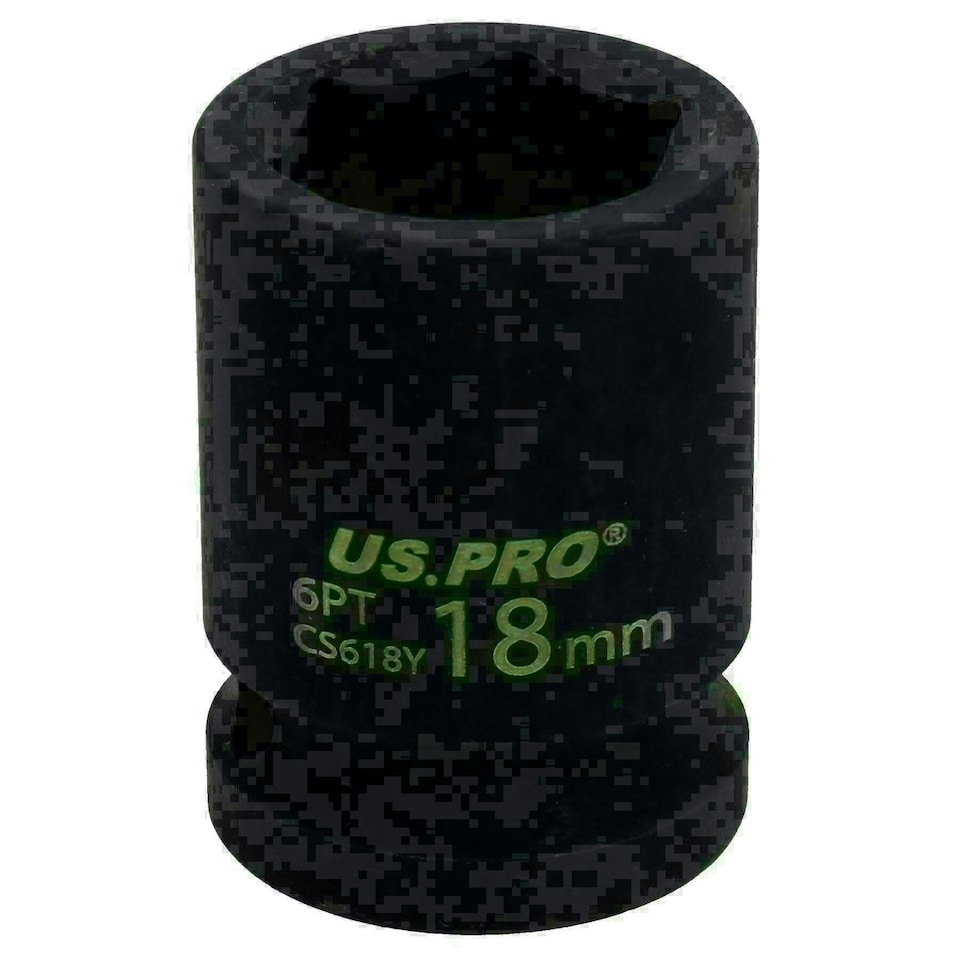 image 1 of 18mm Metric Shallow Impact Impacted European Style Socket 1/2" Drive 6 Sided