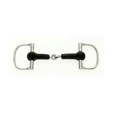 Lorina Rubber D Race Snaffle - Silver/Black - 5in