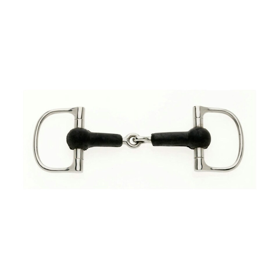 Lorina Rubber D Race Snaffle - Silver/Black - 5in