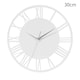 image 5 of Living and Home Silent Round Wood Wall Clock Roman Numeral - White