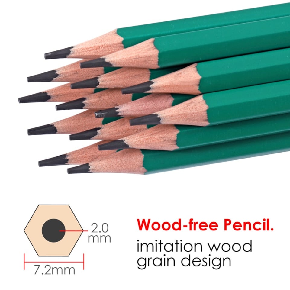 image 1 of Pack of 12 7'' Wood-Free Flexible Plastic Sharpened HB Pencil