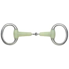 Shires Equikind Flat Jointed Horse Eggbutt Snaffle Bit - Pale Green - 4.5in