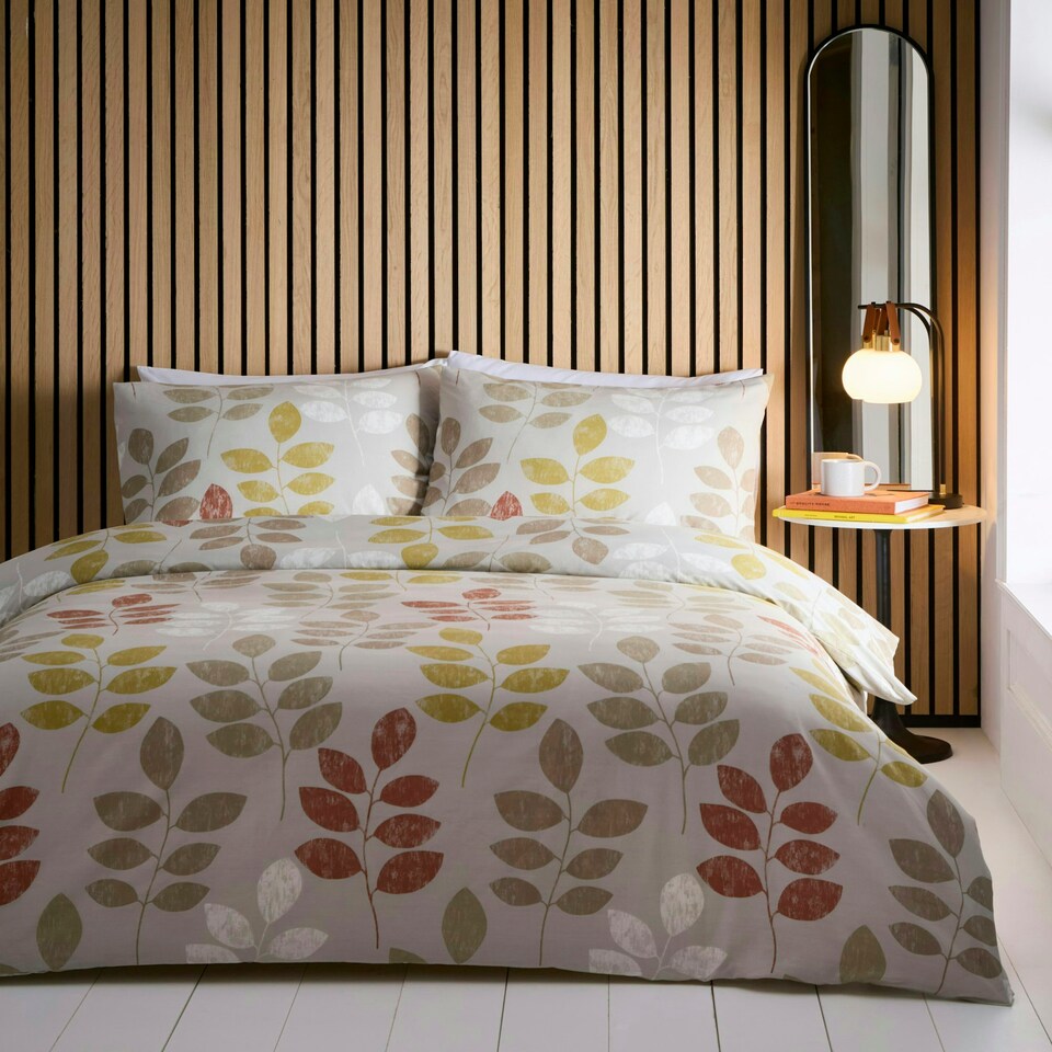 image 1 of Portfolio Home Avani Retro Floral Soft Easy Care Bed Linen Bedding Duvet Cover Quilt Set With Pillow Cases Blue | King