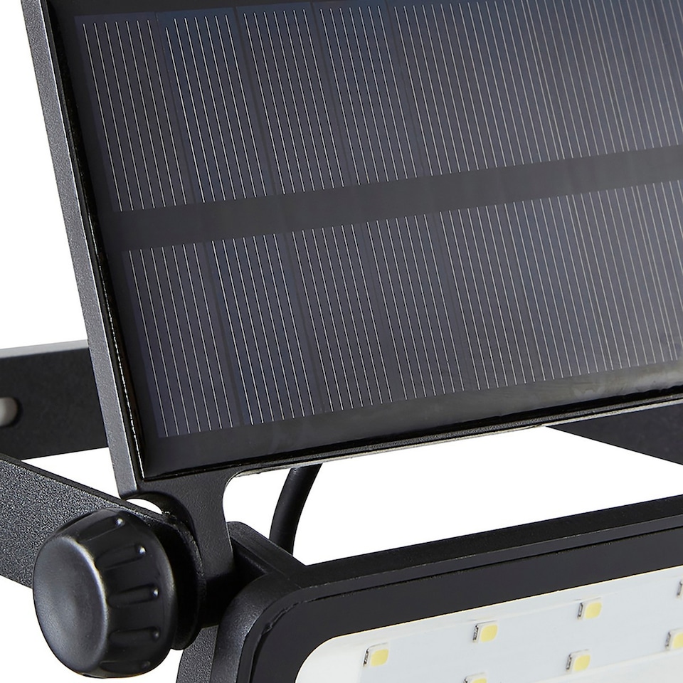 image 1 of Zink PIR Solar 6000k LED Outdoor Modern Wall Lamp Black IP54