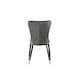 image 5 of Set of 4 New York Modern Velvet Dining Chairs with High Back, Black Metal Legs | Grey | Gold End Tips