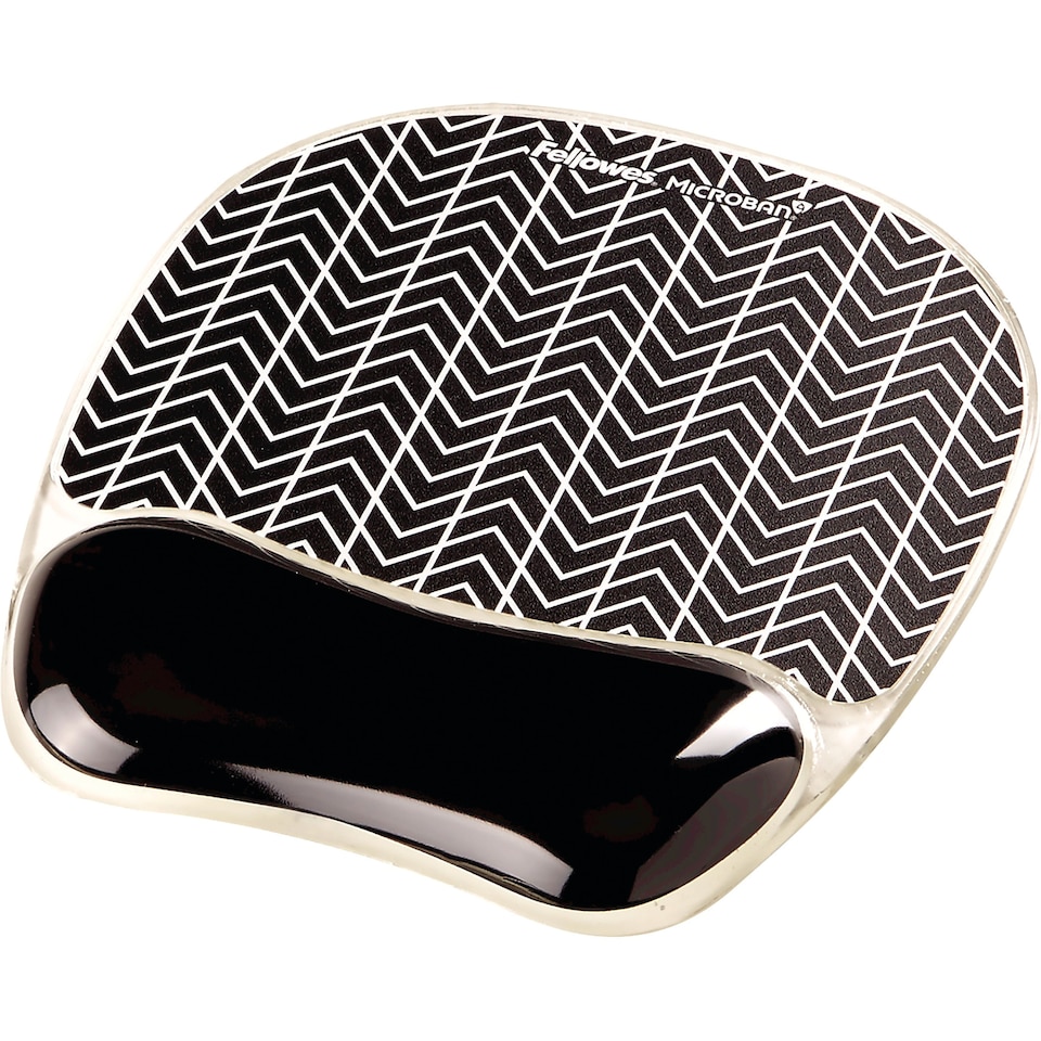 image 1 of Fellowes Photo Gel Mouse Mat with Wrist Support Chevron Design 9653401
