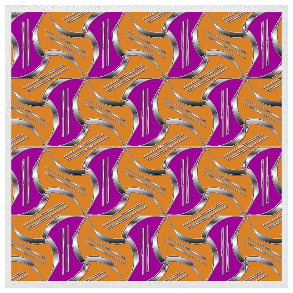 image 1 of Geo metalic shapes (Picture Frame) White | M