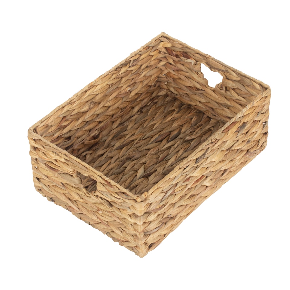 image 1 of Large Shallow Water Hyacinth Storage Basket | Brown | Brown