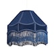 image 2 of Traditional Victorian Empire Lampshade in Midnight Blue Velvet with Tassels | Blue