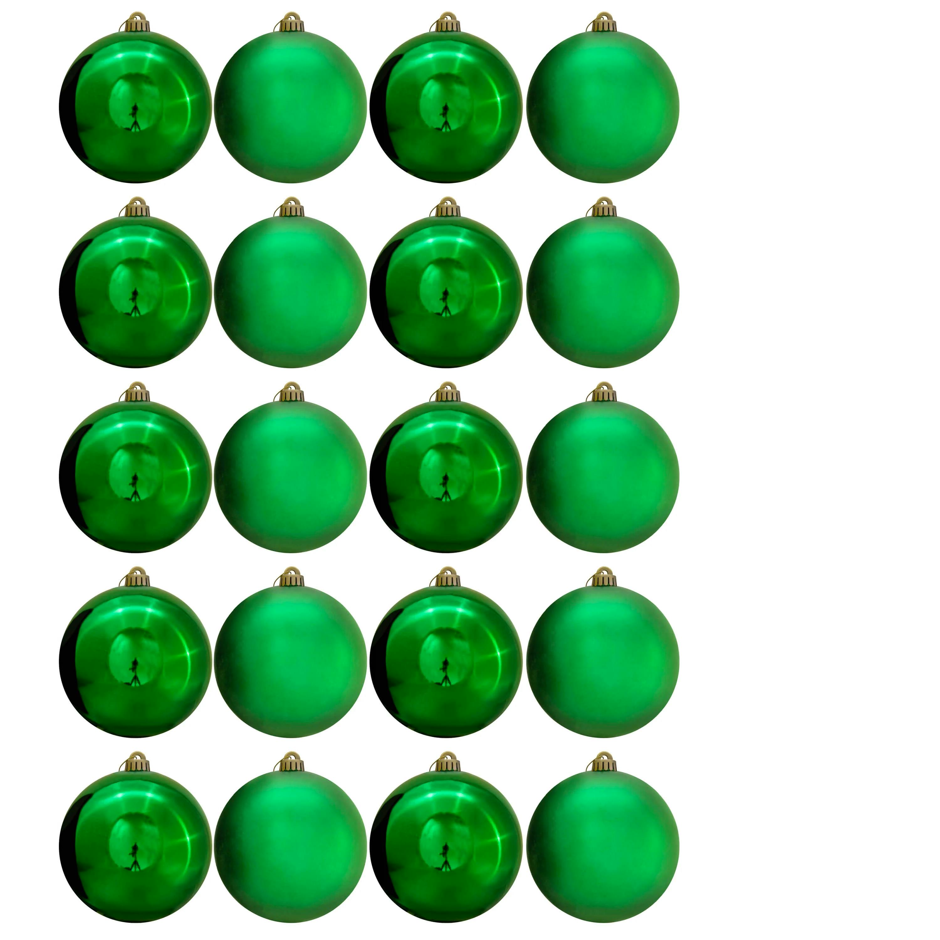 Christmas Tree World 15cm Bauble Set Shiny/Matt (20 pc) - Green