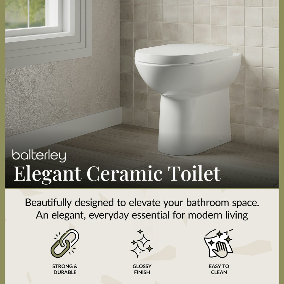 image 1 of Comfort Height Back To Wall Toilet Pan   - 440mm x 370mm x 530mm