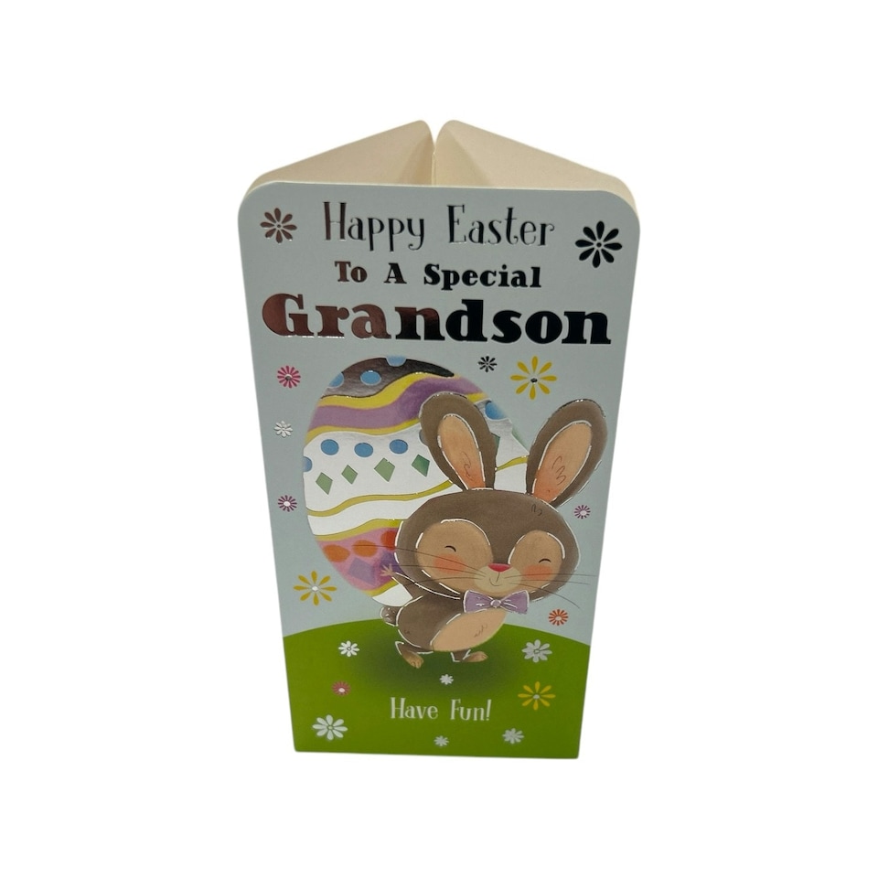 image 1 of To A Special Grandson Bunny With Egg Easter Money Wallet Card