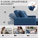 image 4 of HOMCOM 2 Seater Sofa Bed, Linen Click Clack Sleeper Sofa with Pull Out Design, 2 Pillows, Cup Holders, Side Pockets, Convertible Loveseat Bed Settee for Living Room, 157x190cm, Dark Blue