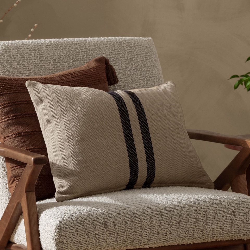image 1 of Yard Benton Cotton Cushion, Natural, 40 x 50cm
