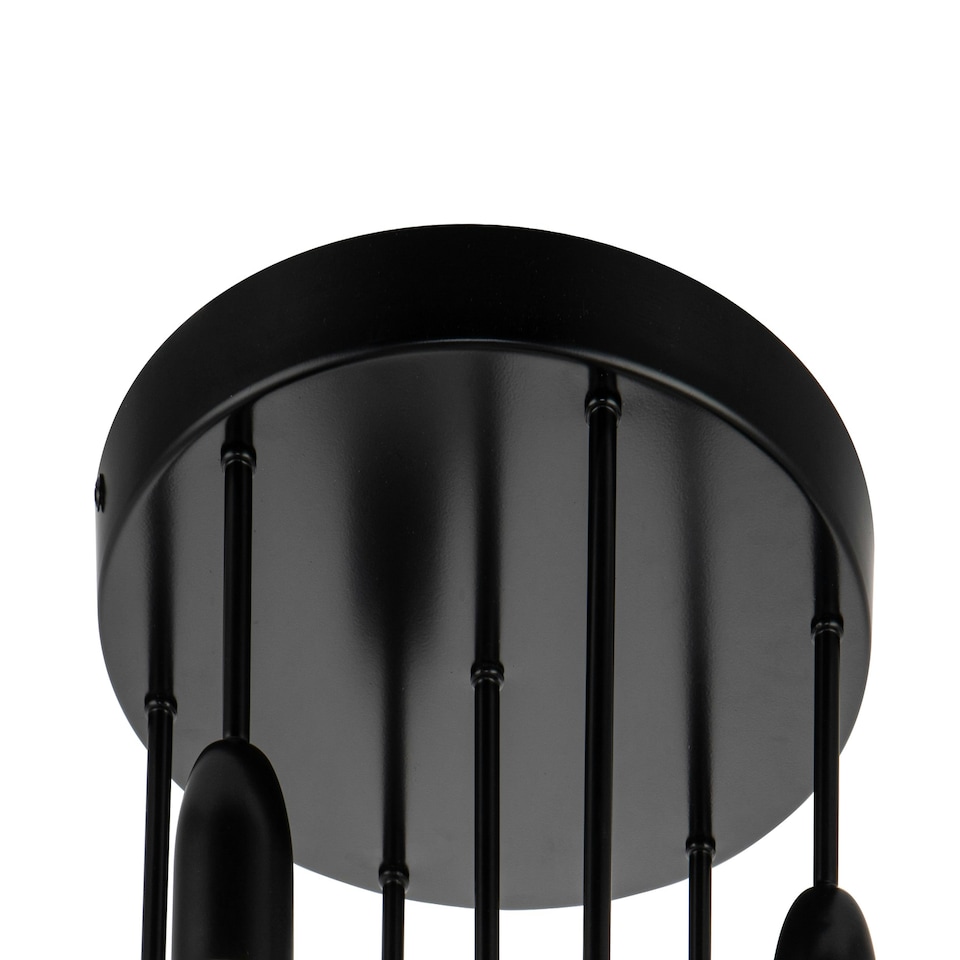 image 1 of COSYLYTE Broome Bathroom 7 Light Modern Opal Glass Ceiling Light - Matt Black Black