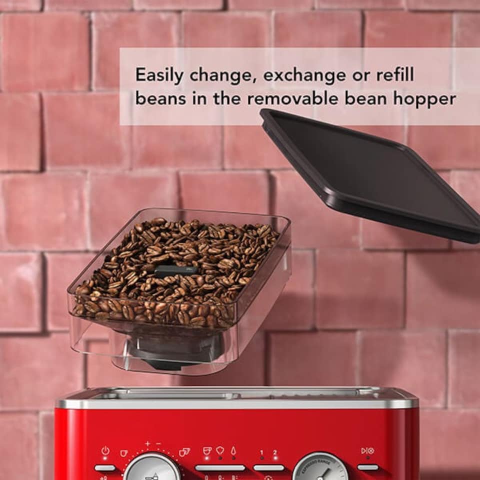 image 1 of KitchenAid Semi Automatic Espresso Machine with Burr Grinder Candy Apple