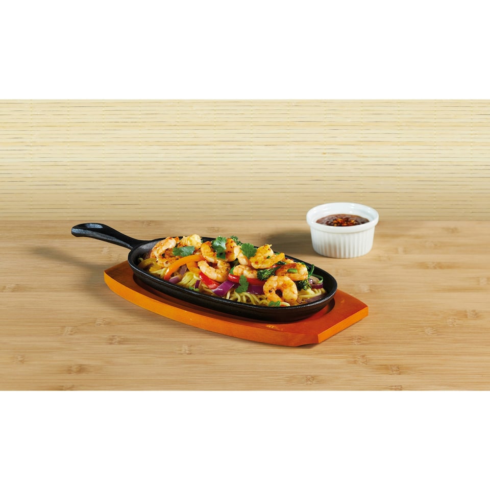 image 1 of KitchenCraft Sizzle Platter Black Cast Iron