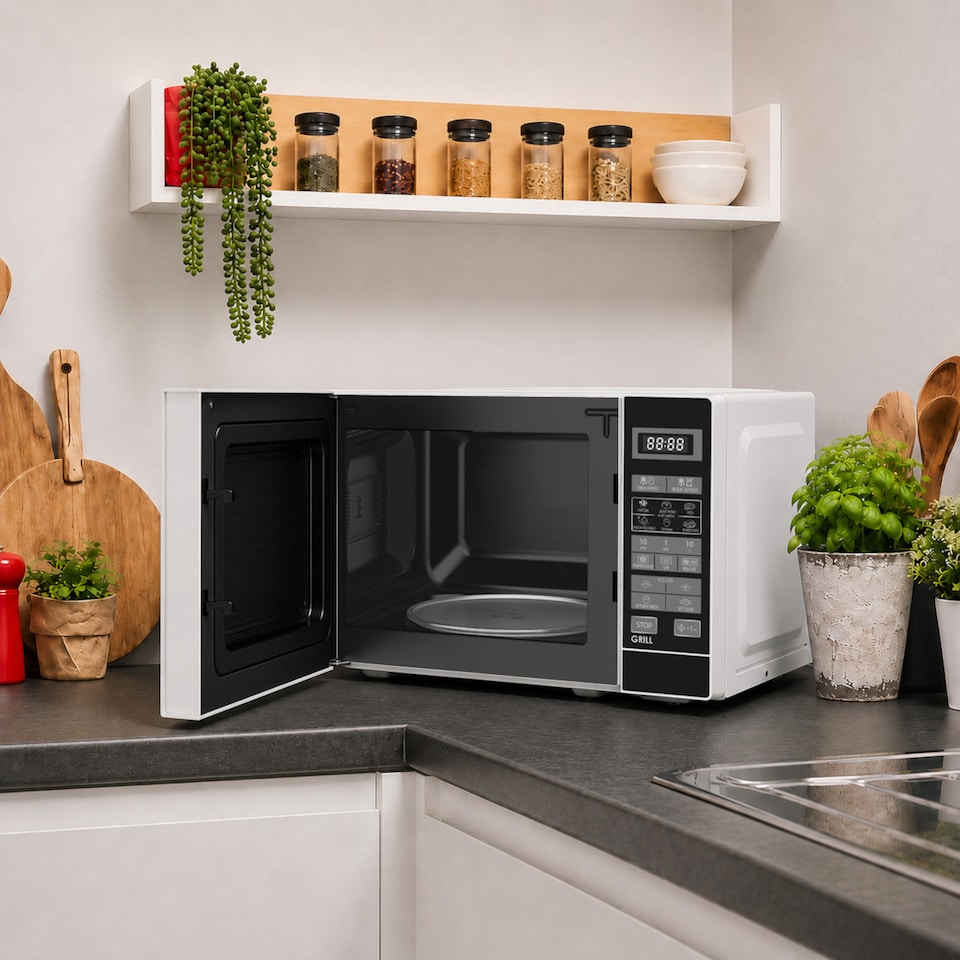 image 1 of Sharp 20L 800W White Digital Microwave with Programmes, ECO & 11 Power Levels