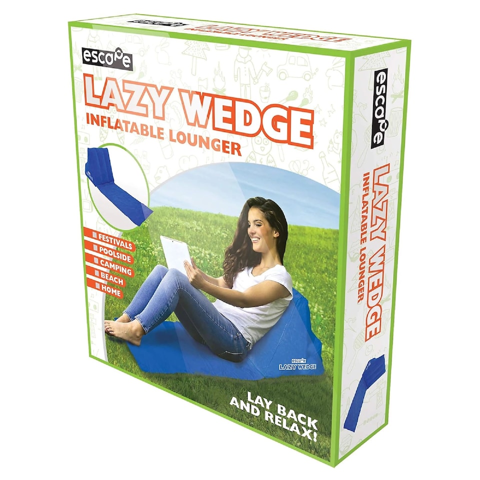 image 1 of The Lazy Wedge Inflatable Lounger Grey