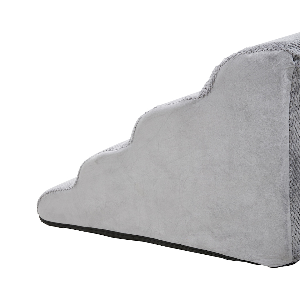 image 1 of Living and Home Non-Slip Pet Steps with Removable Washable Cover for Cats & Dogs | Grey | Grey | 1