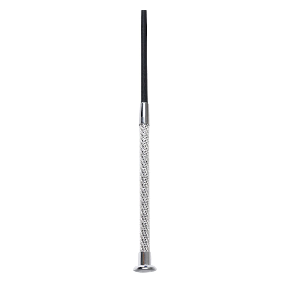 image 1 of Dublin Crystal Leather Horse Dressage Whip | Black | Black | 110cm | 1