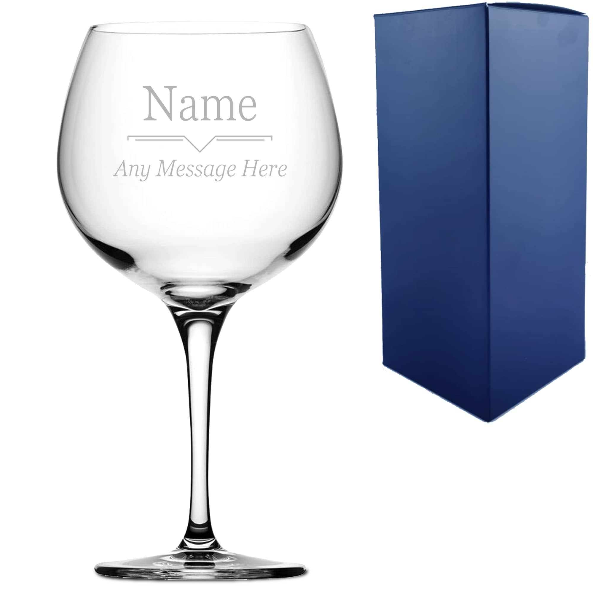 Uniqueful Personalised Primeur Gin Balloon Glass With Name Message For Friend in Clear | Size: 1 Pack