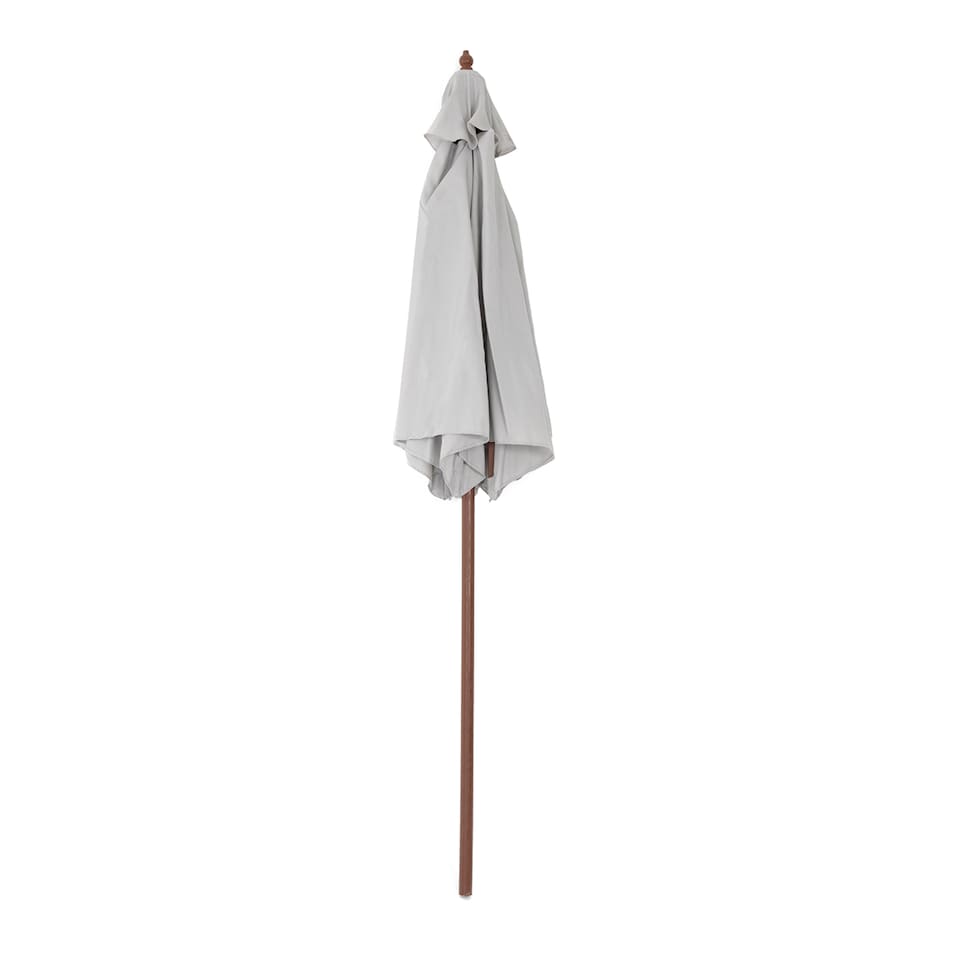 image 1 of Charles Bentley Garden Large 2.4M Wooden Garden Patio Shade Umbrella - Light Grey