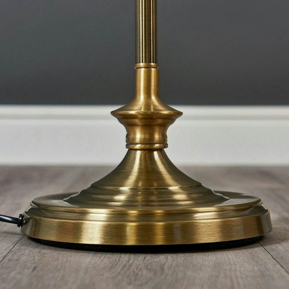image 1 of ValueLights Antique Brass Traditional Floor Lamp Base