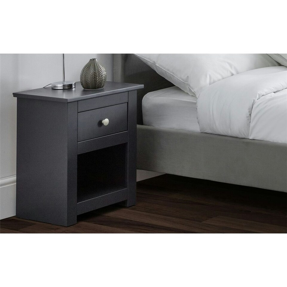 image 1 of Traditional Anthracite Bedside Drawer - 1 Drawer