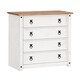 image 2 of Mercers Furniture Corona White Small 4 Drawer Chest Of Drawers Solid Wood Pine Wooden Bedroom with Mexican Styling