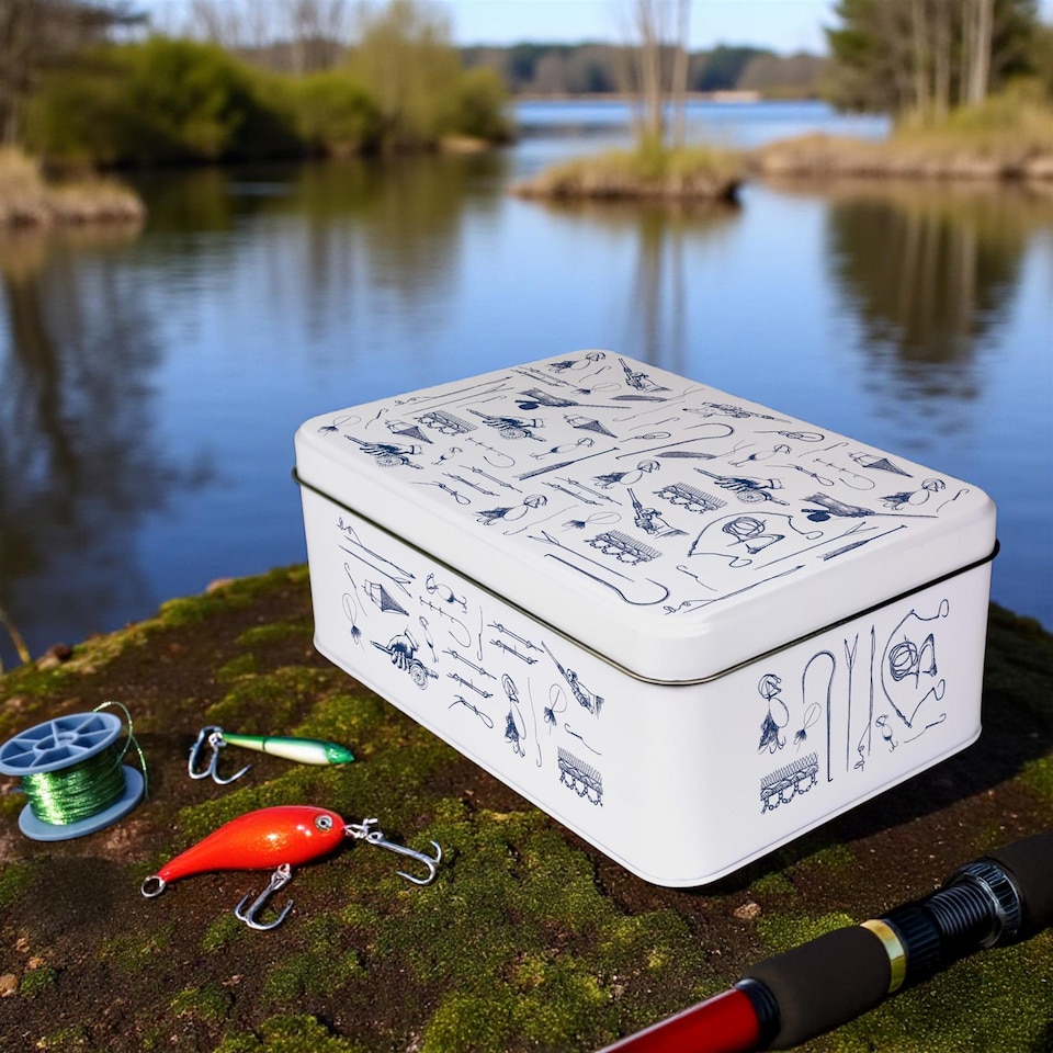 image 1 of Vintage Fishing Storage Tin