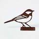 image 2 of Homescapes Steel Great Tit Fence Topper Brown