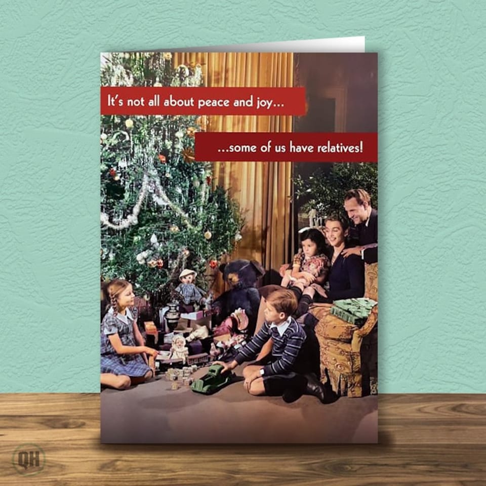 It's Not All Peace & Joy - Retro Christmas Card