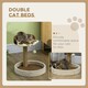 image 3 of PawHut 44cm Cat Tree Tower with Scratch Post, Platforms, Ball, Brown