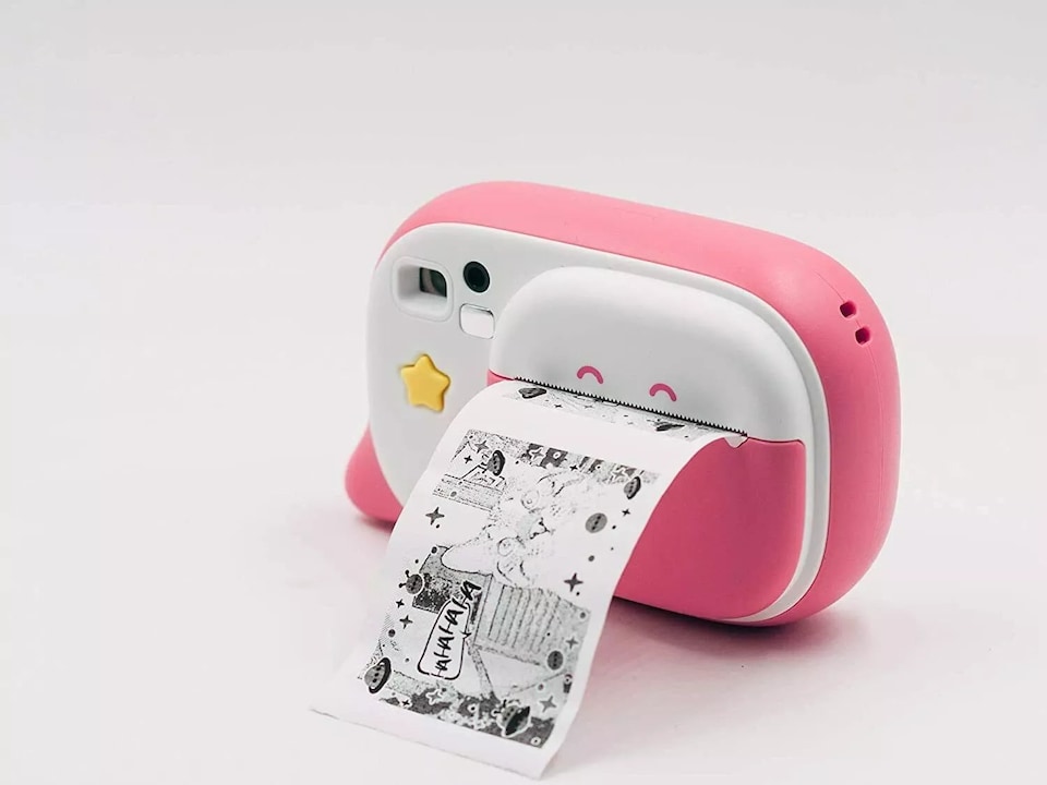 image 1 of Pink Instant Camera with 12 Felt Pens & Scrapbook