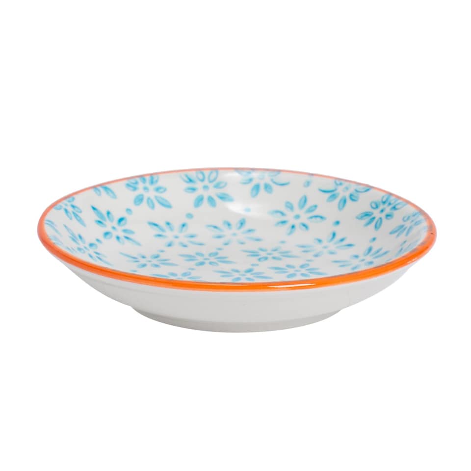 image 1 of Nicola Spring Hand-Printed Sauce Dishes - 10cm - Blue - Pack of 3 | Blue | Blue