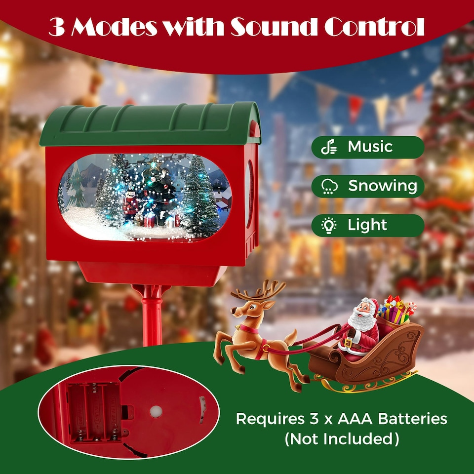 image 1 of COSTWAY Christmas Street Lamp Decoration 150 cm Street Light Red | 5ft