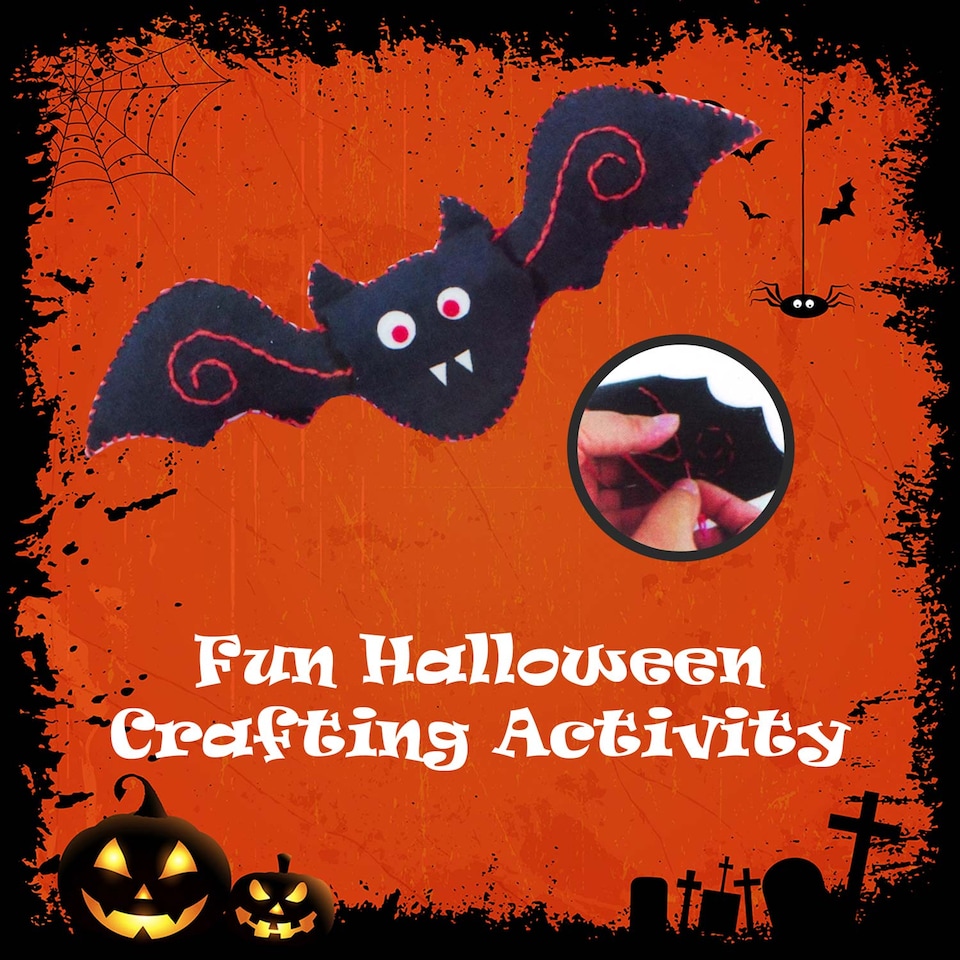 image 1 of PMS Halloween Bat Craft Kit - Felt Activity for Kids, Party Decoration