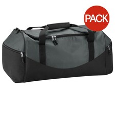 Quadra Teamwear Holdall Duffle Bag (55 Litres) (Pack of 2) - Graphite/Grey/Black - One Size | Grey | One Size