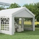 image 8 of Outsunny 4m Gazebo Garden Marquee Canopy Party Carport Shelter Garage Tent White